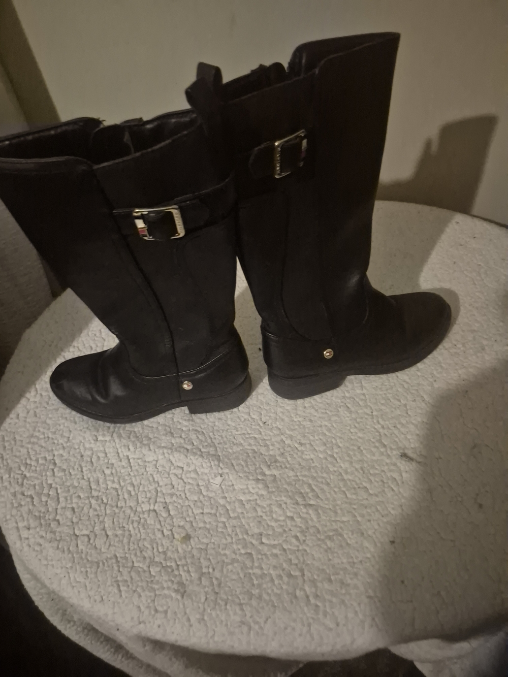 Tommy Hilfiger Black Girls' Mid-Calf Riding Boots with Buckle